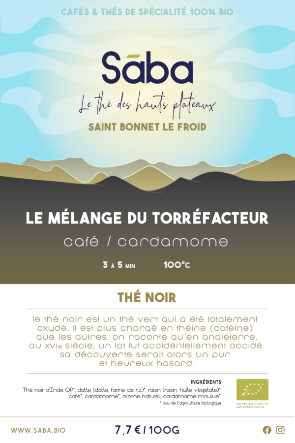 Sāba torréfaction - Étiquette Le mélange du torréfacteur
