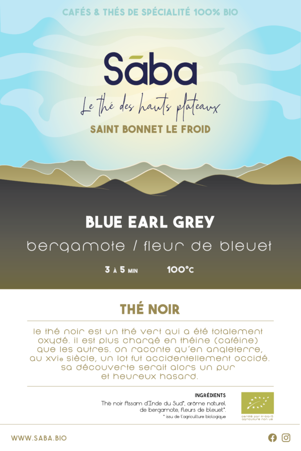 Saba torréfaction - Étiquette Blue Earl Grey